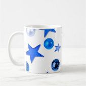 Blauwe kerstversieringsfoto koffiemok (Links)