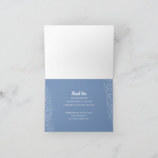 Blauwe kerstversieringszaken feestdagen kaart (Binnen)