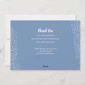 Blauwe kerstversieringszaken feestdagenkaart (Achterkant)