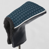 Blauwe kerstwinter feestdagen sneeuwvlok golfheadcover (3/4 voorkant)