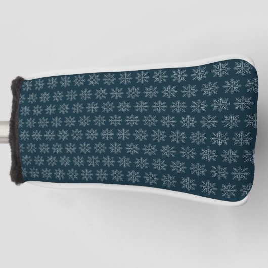 Blauwe kerstwinter feestdagen sneeuwvlok golfheadcover (Voorkant)