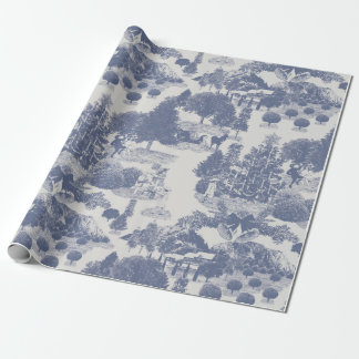 Blauwe kerstwinter Wonderland Cadeaupapier