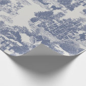 Blauwe kerstwinter Wonderland Cadeaupapier (Hoek)