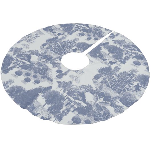 Blauwe kerstwinter Wonderland Kerstboom Rok (Gekanteld)