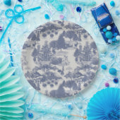 Blauwe kerstwinter Wonderland Papieren Bordje (Feest)