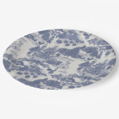 Blauwe kerstwinter Wonderland Papieren Bordje (Gekanteld)