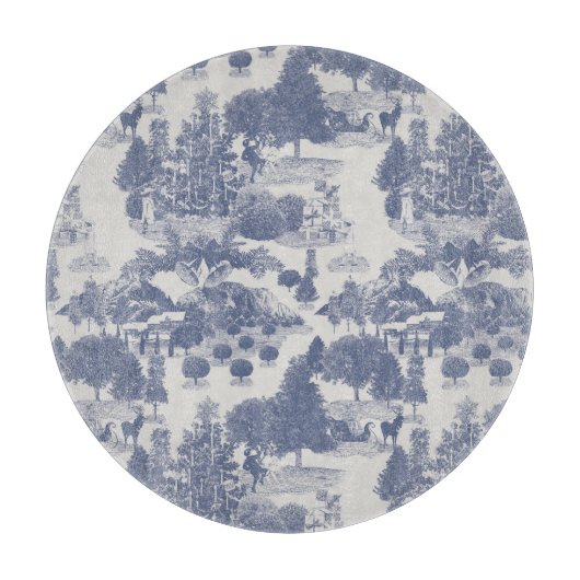 Blauwe kerstwinter Wonderland Snijplank (Voorkant)