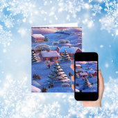  Blauwe Kerstwinter Wonderland Snow Feestdagen Kaart