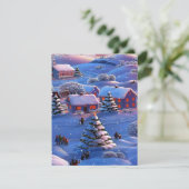  Blauwe Kerstwinter Wonderland Snow Feestdagenkaart (Staand voorkant)