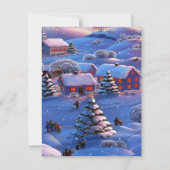  Blauwe Kerstwinter Wonderland Snow Feestdagenkaart (Voorkant)