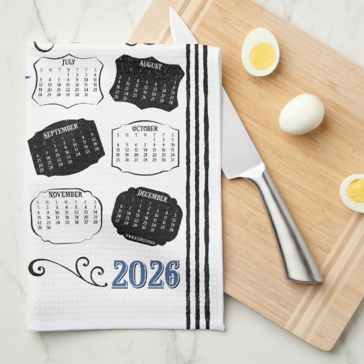 Blauwe keuken conversies theedoek (Quarter Fold)