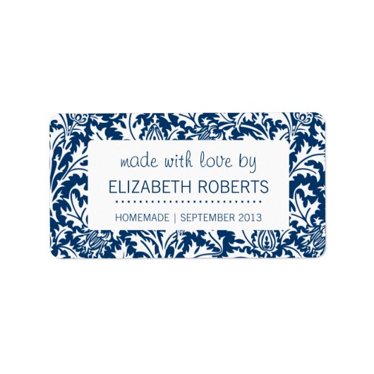 Blauwe Keuken Zelfgemaakte Inblikken Bakken Crafts Etiket (Voorkant)