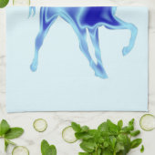 Blauwe Keukenhanddoek met Paard (Gevouwen)