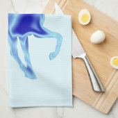 Blauwe Keukenhanddoek met Paard (Quarter Fold)