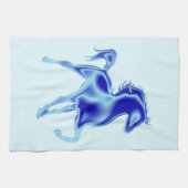 Blauwe Keukenhanddoek met Paard (Horizontaal)