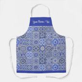   Blauwe KeukenTegels met de Tekst van de Douane Schort (Voorkant)