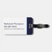 Blauwe kever retrowave versus grafisch bagagelabel (Achterkant horizontaal)