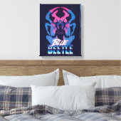 Blauwe kever retrowave versus grafisch canvas afdruk (Insitu (Slaapkamer))