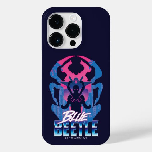 Blauwe kever retrowave versus grafisch Case-Mate iPhone case (Achterkant)