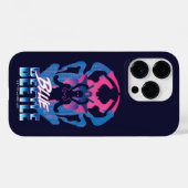 Blauwe kever retrowave versus grafisch Case-Mate iPhone case (Achterkant (horizontaal))