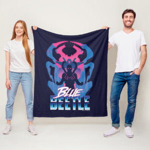 Blauwe kever retrowave versus grafisch fleece deken