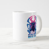 Blauwe kever retrowave versus grafisch grote koffiekop (Voorkant rechts)