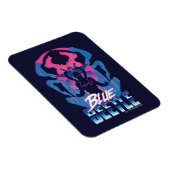 Blauwe kever retrowave versus grafisch magneet (Rechterzijde)