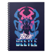 Blauwe kever retrowave versus grafisch notitieboek (Voorkant)