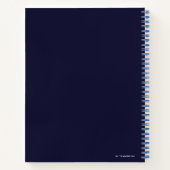 Blauwe kever retrowave versus grafisch notitieboek (Achterkant)