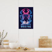 Blauwe kever retrowave versus grafisch poster (Keuken)