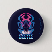 Blauwe kever retrowave versus grafisch ronde button 5,7 cm (Voorkant)