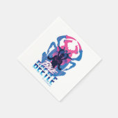 Blauwe kever retrowave versus grafisch servet (Hoek)