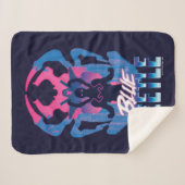 Blauwe kever retrowave versus grafisch sherpa deken (Voorkant (horizontaal))