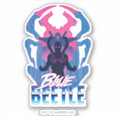 Blauwe kever retrowave versus grafisch sticker (Voorkant)