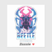 Blauwe kever retrowave versus grafisch sticker (Vel)