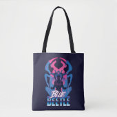 Blauwe kever retrowave versus grafisch tote bag (Voorkant)