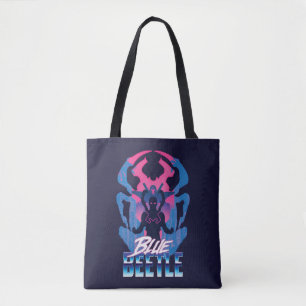 Blauwe kever retrowave versus grafisch tote bag