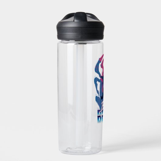 Blauwe kever retrowave versus grafisch waterfles (Voorkant)