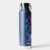 Blauwe kever retrowave versus grafisch waterfles (Voorkant)