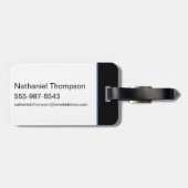 Blauwe kever springende karakter kunst bagagelabel (Achterkant horizontaal)