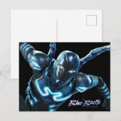 Blauwe kever springende karakter kunst briefkaart (Voorkant / Achterkant)