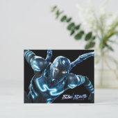 Blauwe kever springende karakter kunst briefkaart (Staand voorkant)