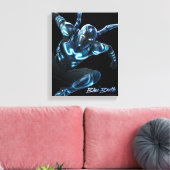 Blauwe kever springende karakter kunst canvas afdruk (Insitu (Woonkamer))