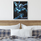 Blauwe kever springende karakter kunst canvas afdruk (Insitu (Slaapkamer))