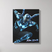 Blauwe kever springende karakter kunst canvas afdruk (Voorkant)