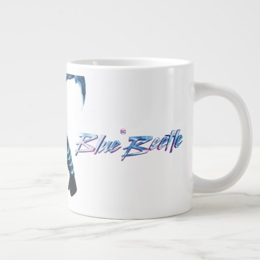 Blauwe kever springende karakter kunst grote koffiekop (Rechts)