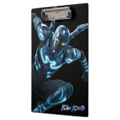 Blauwe kever springende karakter kunst klembord (Links)