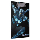 Blauwe kever springende karakter kunst klembord (Rechts)