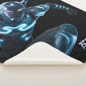 Blauwe kever springende karakter kunst sherpa deken (3/4)