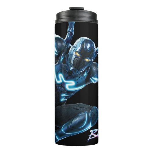 Blauwe kever springende karakter kunst thermosbeker (Voorkant)
